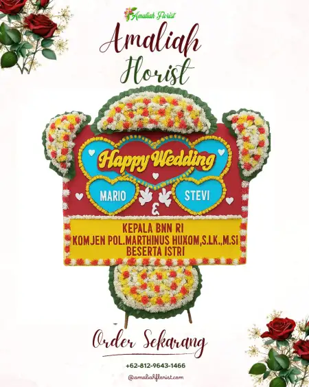 Papan Bunga Pernikahan Angantaka